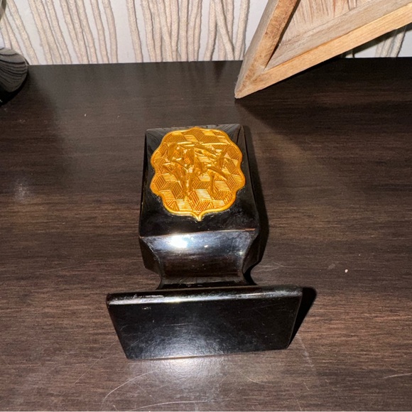 Vintage Chinese Black LAQUERWARE Gold Gilt Vanity or desk Set - Picture 14 of 15